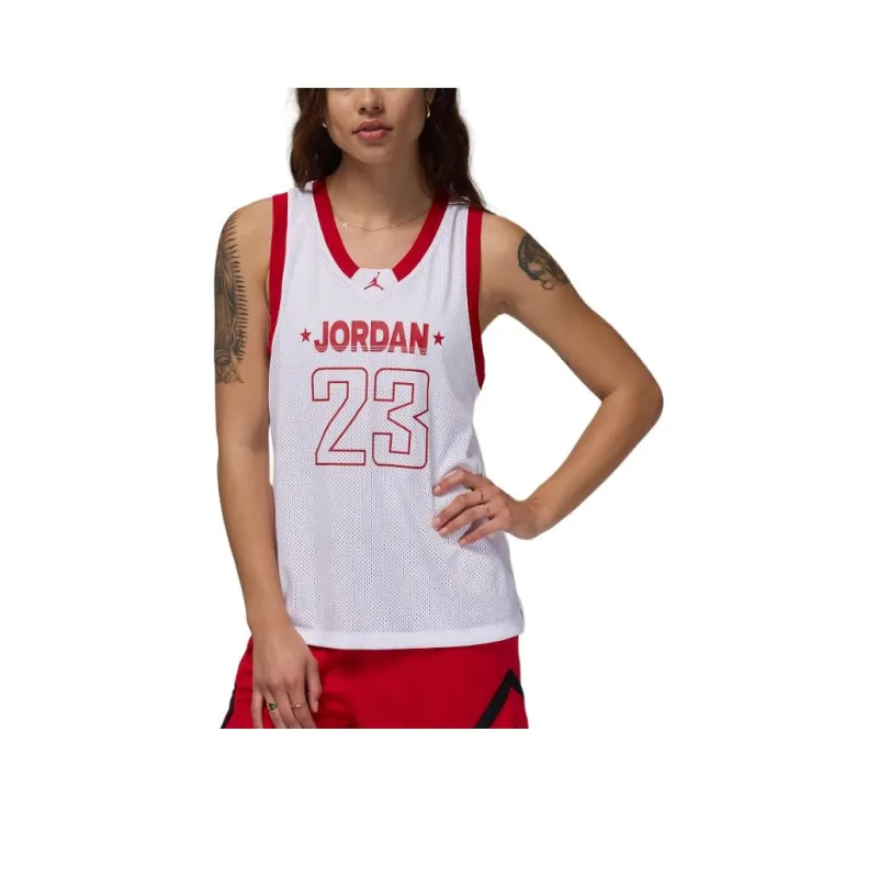 Jordan Tank Tops Women's White/Sports Red-0