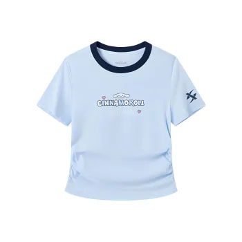 XTEP x SANLIOULIANMING T Shirt Women's Clearwater Blue/Ink Blue