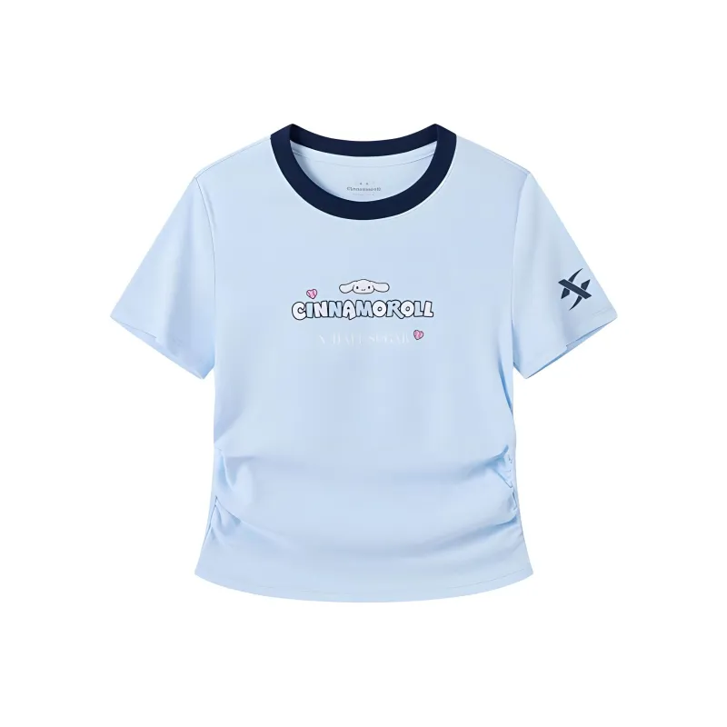 XTEP x SANLIOULIANMING T Shirt Women's Clearwater Blue/Ink Blue-0