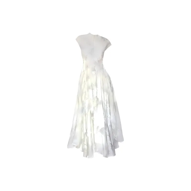 TENNE GIRL Short Sleeved Dress Women's White-1
