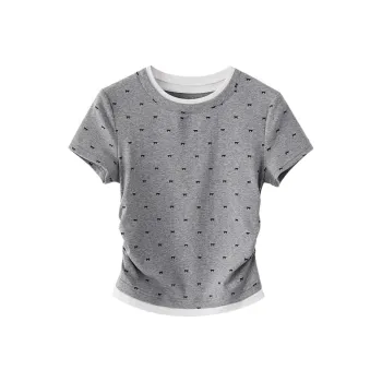 XIMENG T Shirts Women's Gray
