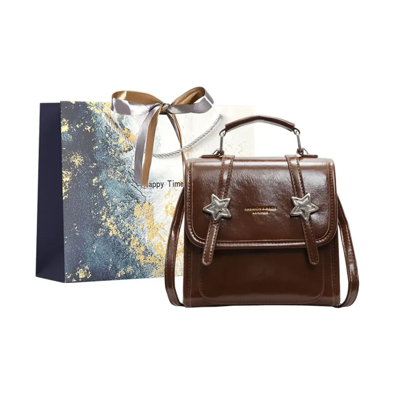 Iman's House Pu Backpack Regular Women's Black/White/Brown/Blue-8