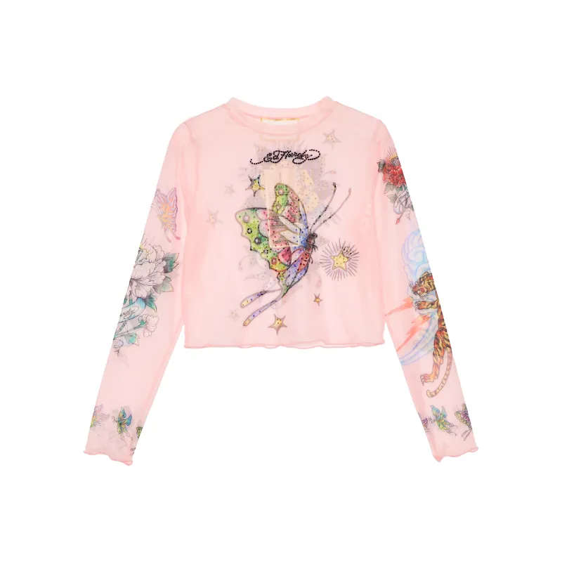 Ed Hardy T Shirts Women's Cherry Blossom Pink E1PBW404-0