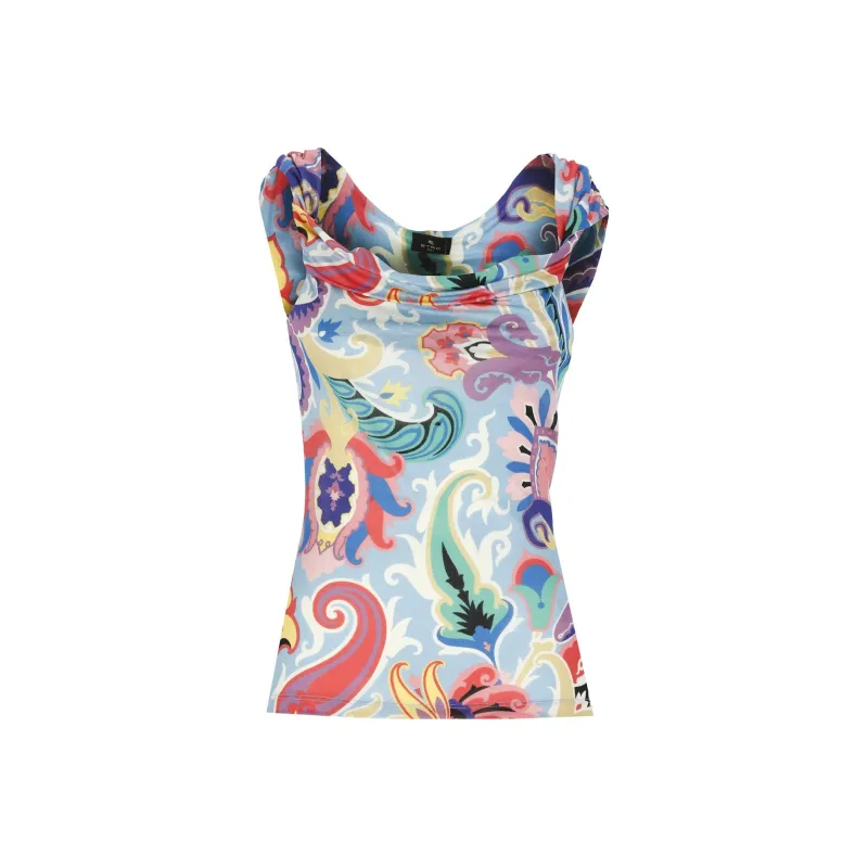 ETRO Twist Detailed Paisley Print Tank Top-0