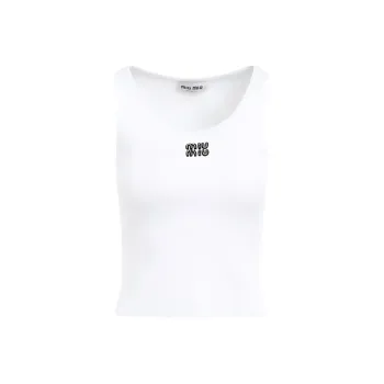 MIU MIU Sleeveless Ribbed Tank Top