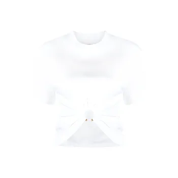 Paco Rabanne Ring Detailed Cropped T Shirt