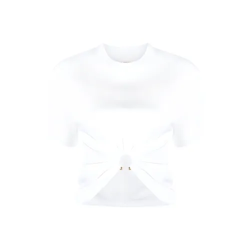 Paco Rabanne Ring Detailed Cropped T Shirt
