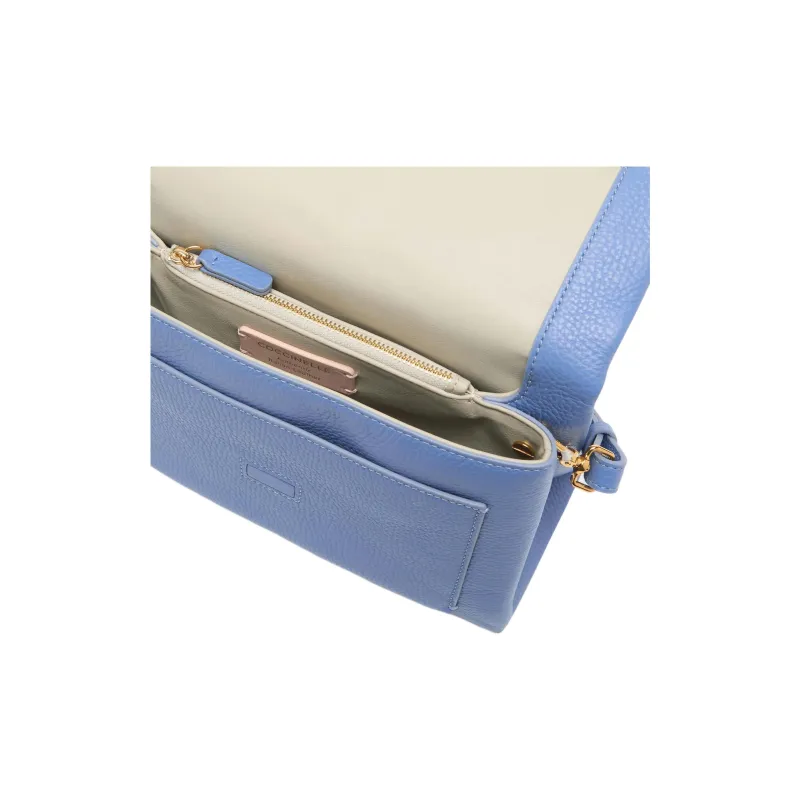COCCINELLE Nubuck Leather Crossbody Bag, Shoulder Bag Trumpets Women's Blue-4