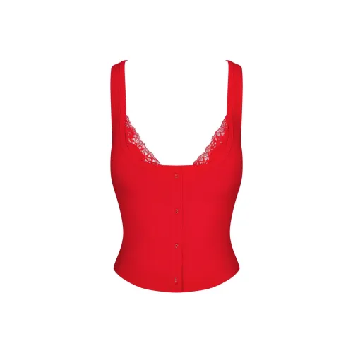 SKIMS Valentine's Day Collection SS25 Tank Tops Women's CHERRY/Cherry Red