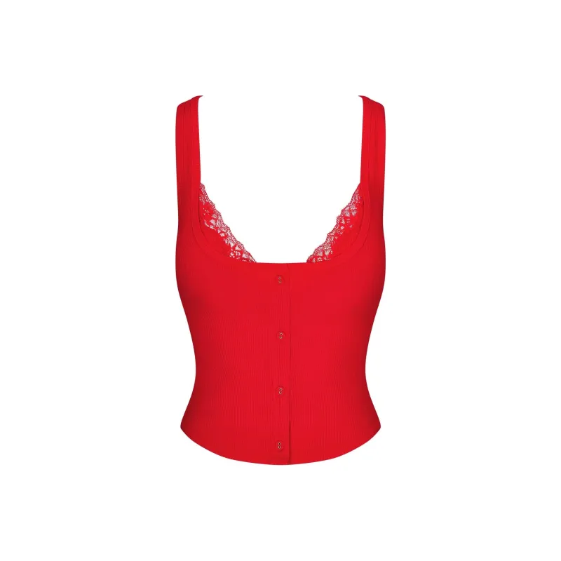 SKIMS Valentine's Day Collection SS25 Tank Tops Women's CHERRY/Cherry Red-0