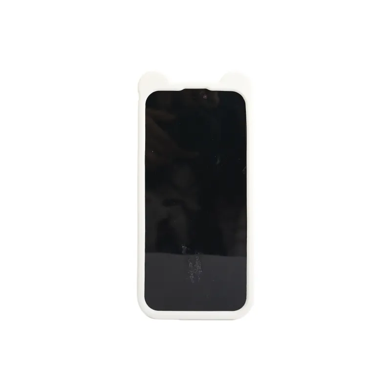 Wei Xin Silicone Material Black Glass Bear Phone Cases Compatible With IPhone 16/15 Pro Max/Apple 13/14 Pro/Max-3