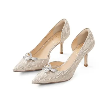 7or9 Pinctada Maxima Slim Heel High Heels Women's Champagne Pink
