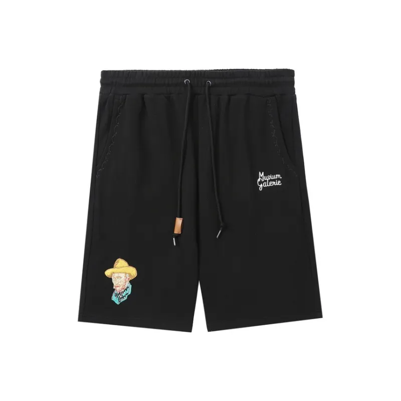 MUSIUM DIV Van Gogh appliqué Cotton Track Shorts-0