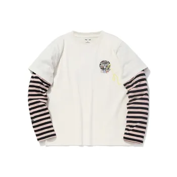 X girl X LINING T Shirts Women's Mist White