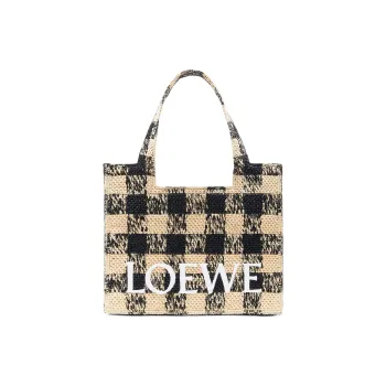 LOEWE Raffia Tote Bag, Shopping Bag, Shoulder Bag Tubas Women's Natural & Black