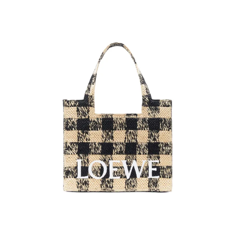 LOEWE Raffia Tote Bag, Shopping Bag, Shoulder Bag Tubas Women's Natural & Black-0
