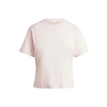 Adidas Women's Essentials Small Logo T Shirt Sandy Pink