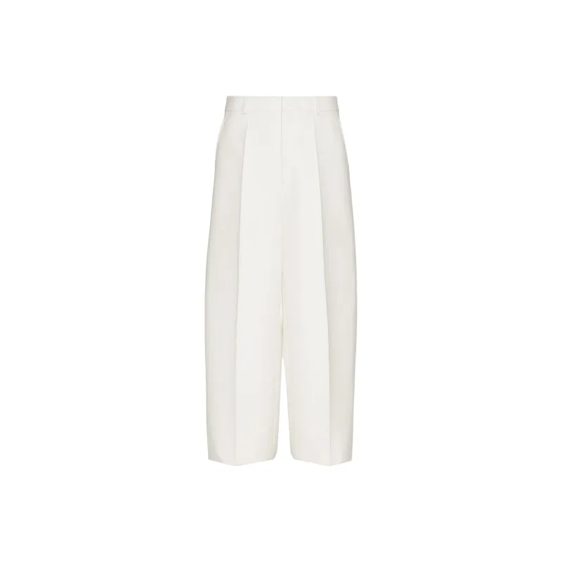 Valentino Pleat Detailed Cropped Pants-0