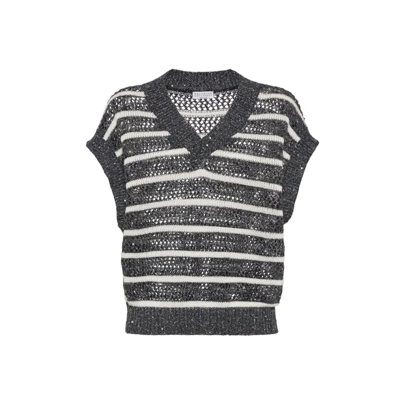 Brunello Cucinelli V Neck Knitted Vest-0