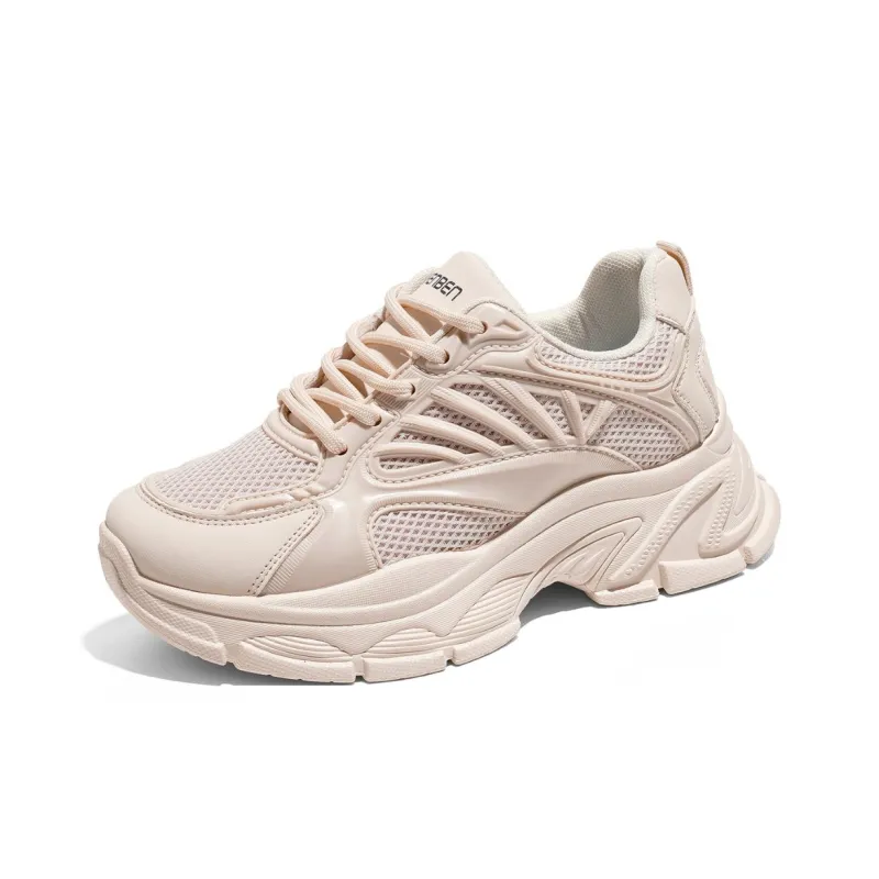 RENBEN Breathable Height Increasing Abrasion Resistant Low Top Chunky Sneakers Women's-1