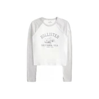Hollister Raglan Sleeve T-Shirt Women's White