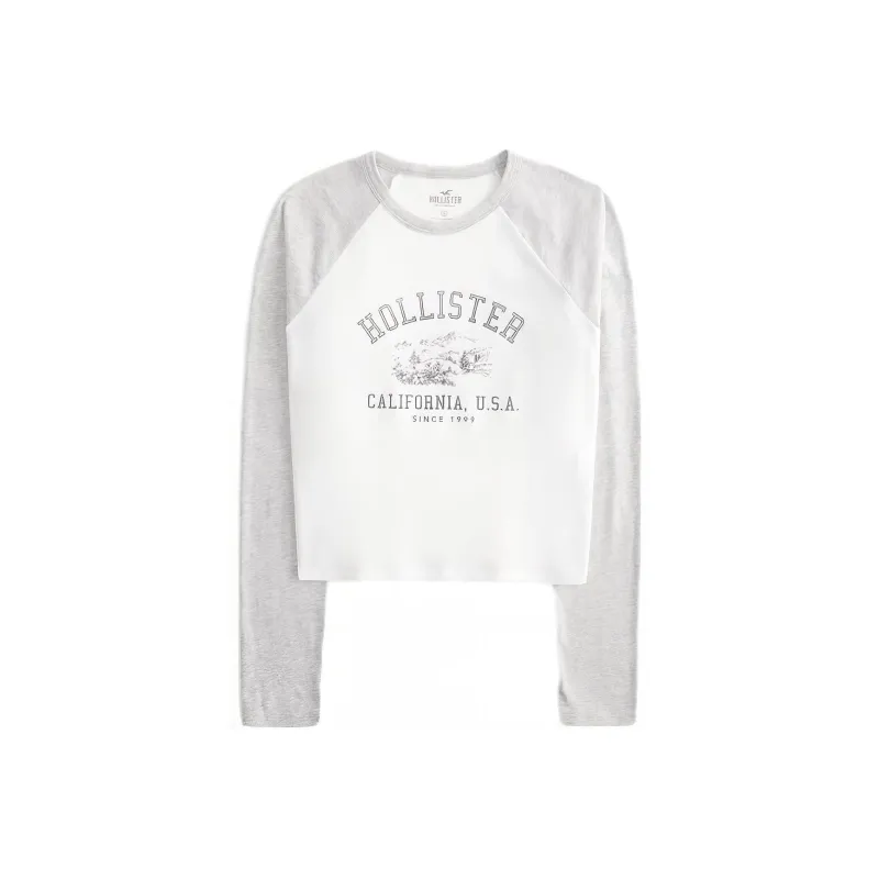 Hollister Raglan Sleeve T-Shirt Women's White-0