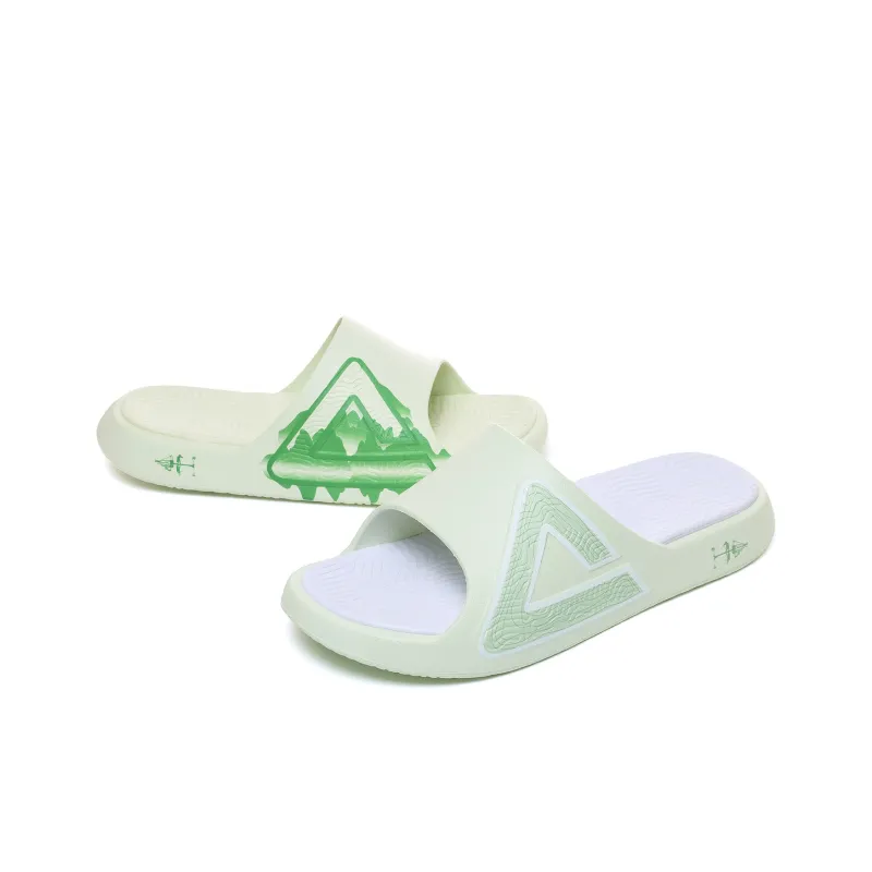 PEAK Attitude 7.0 Slip Resistant Abrasion Resistant Cushioning Slide Slippers Men's White And Green Mandarin Ducks-4