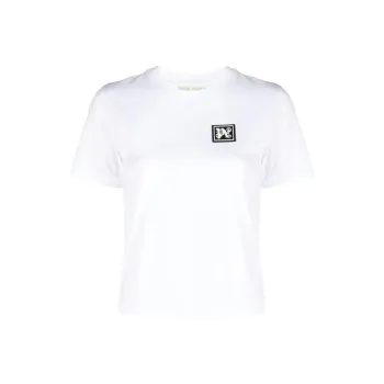 PALM ANGELS Logo Patch Crewneck T Shirt
