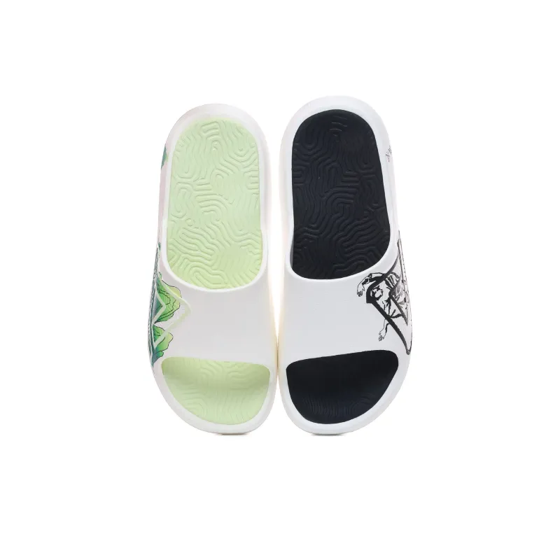 PEAK Attitude 7.0 Slip Resistant Cushioning Slide Slippers Men's Black Green Mismatched-4