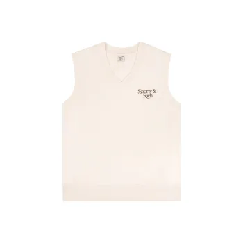 SPORTY & RICH Bardot Logo print Cotton Vest