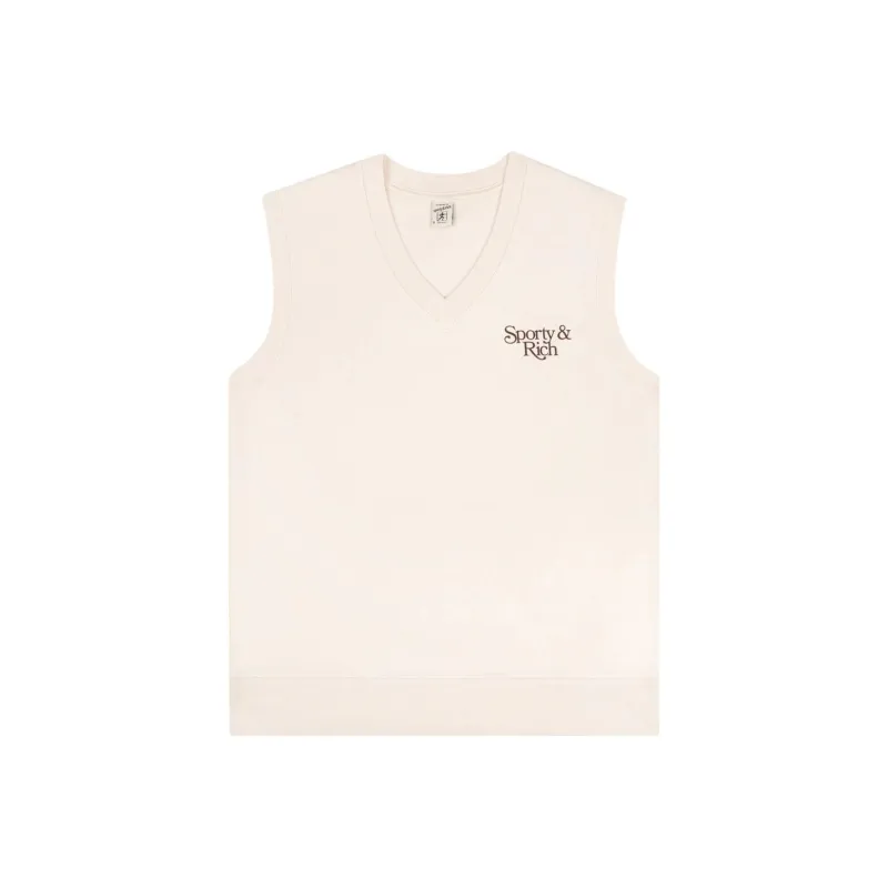 SPORTY & RICH Bardot Logo print Cotton Vest-0