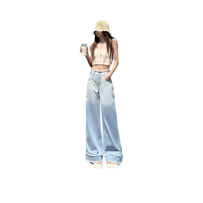 Flowers In Water Jeans Women's Light Blue-7