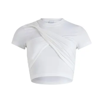 Patou Draped Cropped Organic Cotton T shirt
