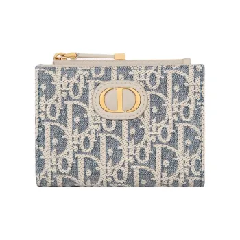 DIOR Dahlia Calfskin Wallet Women's Blue