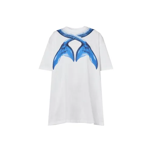 Burberry Oversized Mermaid Tail Print Cotton T Shirt 'White'