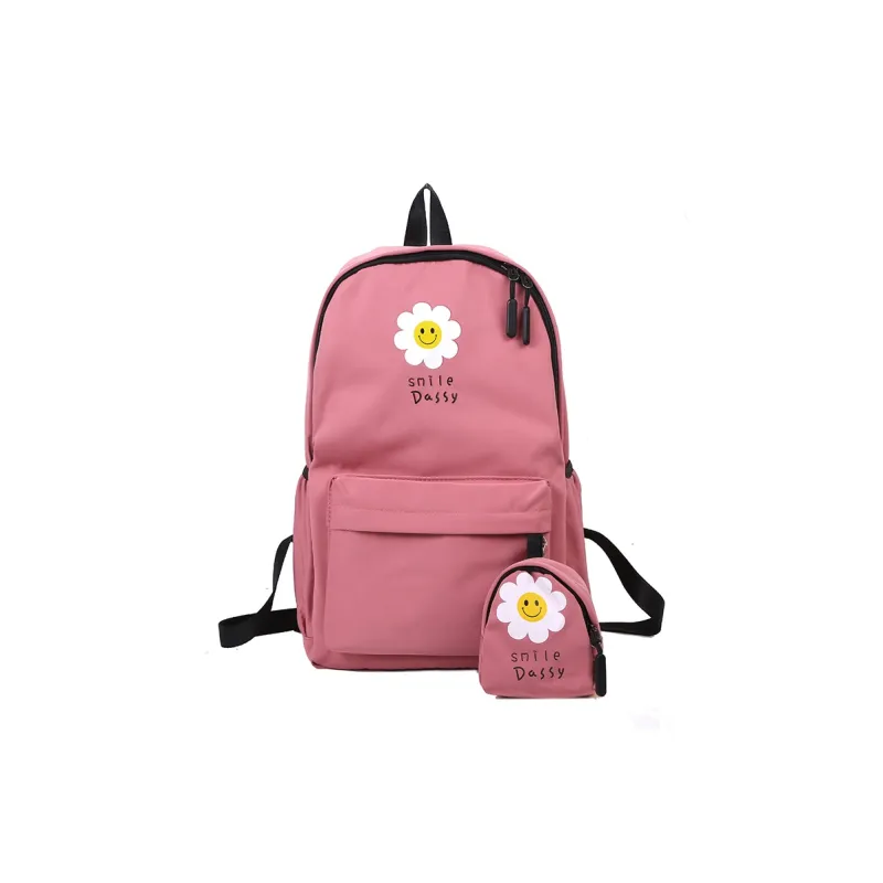 Yalu Canvas Backpack Unisex Black/Pink/Watermelon Red/Yellow/Green/Blue-11