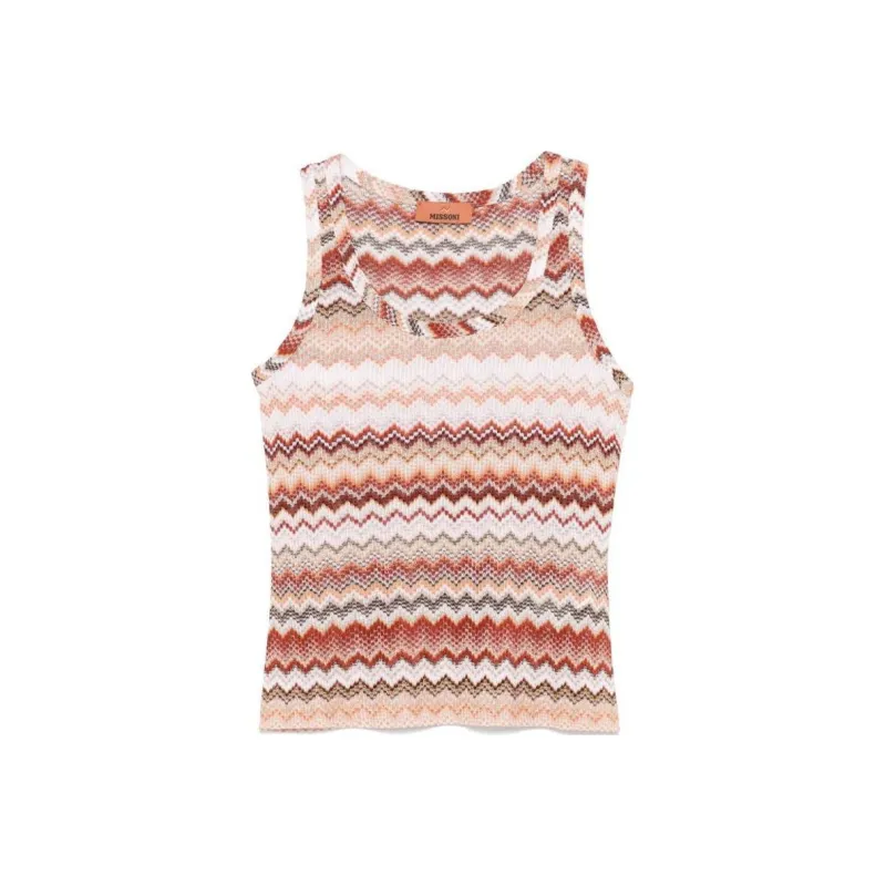 MISSONI Zigzag Sleeveless Knitted Top-0