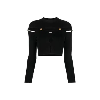 VERSACE JEANS COUTURE Cut-Out Long-Sleeved Knitted Top