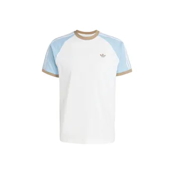 Adidas Originals T Shirt Men's White/Pink Blue/White Goods Brown