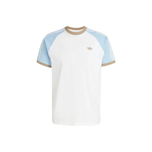 Adidas Originals T Shirt Men's White/Pink Blue/White Goods Brown