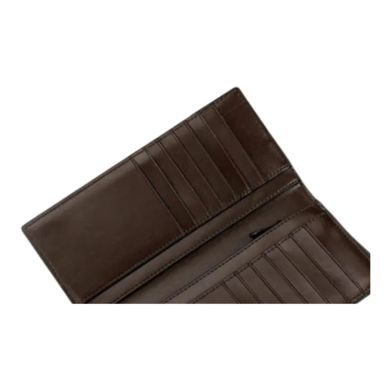 COACH Monogram Canvas With Leather Wallet, Wallet Men's Dark Coffee-5