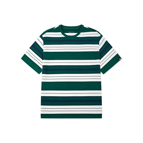 QIAODAN Sports Life Collection T Shirt Men's Cangyuan Green/Jindai Blue Stripes