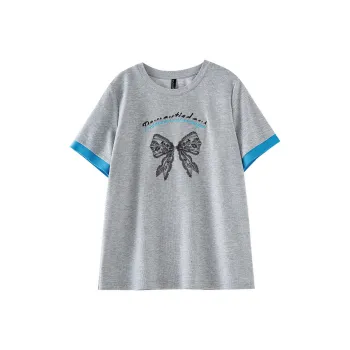 OUNIXUE T Shirts Women's Gray