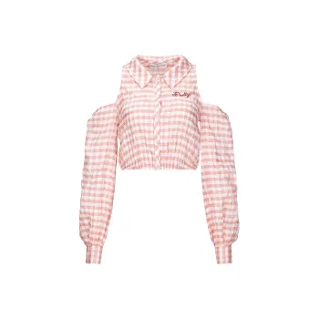 Girly Fancy Club Crop Tops Women's Pink