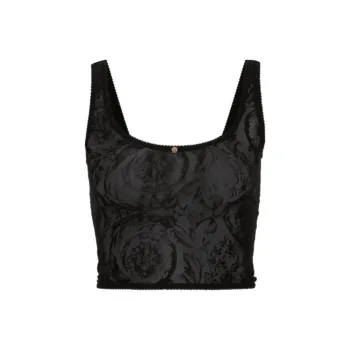 VERSACE Medusa Head Floral-lace Top