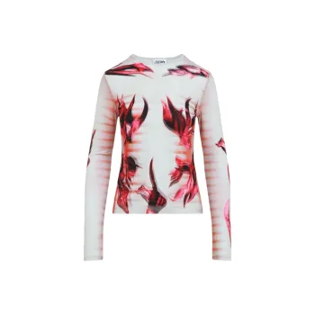Jean Paul Gaultier Double Layered Printed Crewneck Top