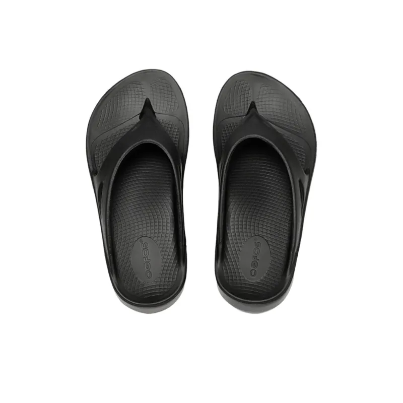 OOFOS Abrasion Resistant Flip Flops Unisex Black-2