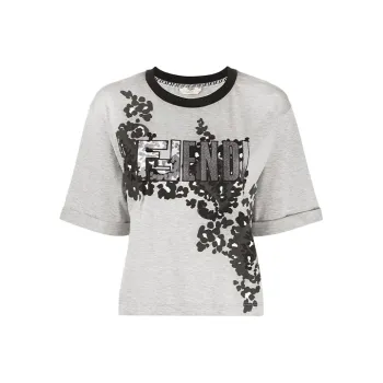 FENDI T-Shirts Women's Gray