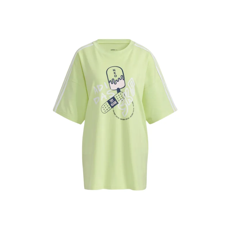 Adidas Neo T Shirts Women's Light Yellow/White-0
