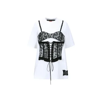 ANDERSSON BELL Lace corset T shirt